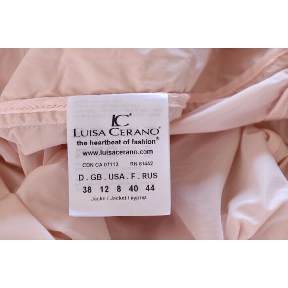 Luisa Cerano Women's 8 Light Pink Jacket 498510 Full Zip Windbreaker Long Sleeve - Picture 9 of 13